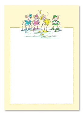 MEMO PAD WITH LADY PUTTING